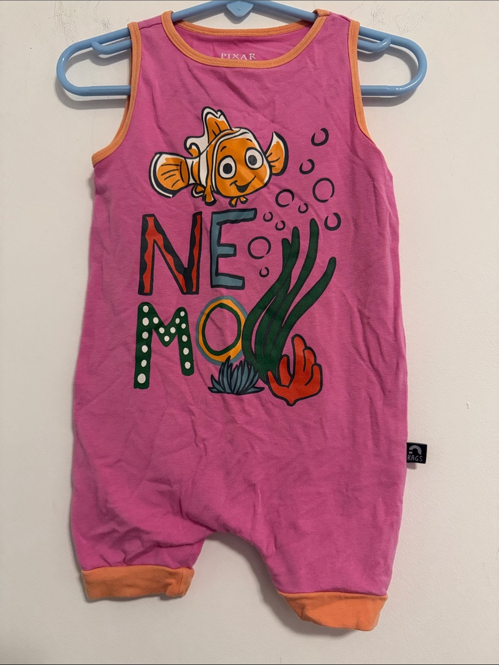 Rags Pink Nemo Graphic Kids One-Piece